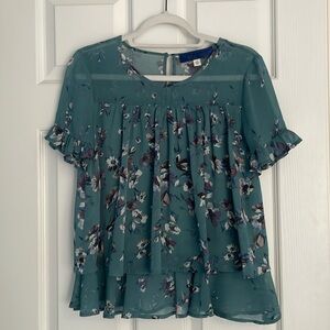 Francesca’s Blue Rain Floral Top